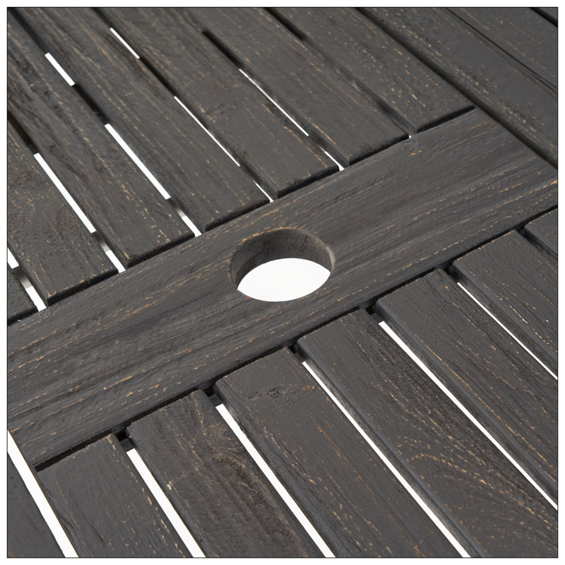 Table de salle à manger d'extérieur extensible en bois d'acacia, gris foncé, Gris foncé