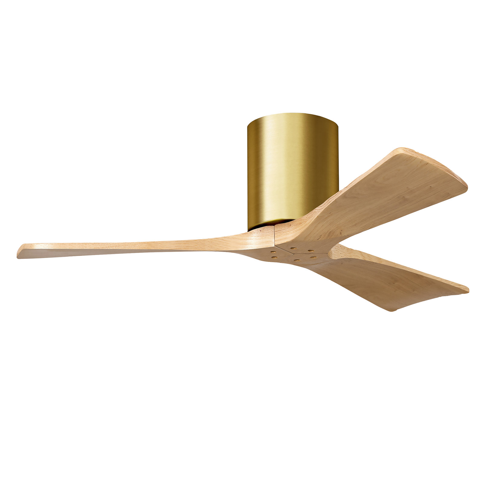 Olivier 3 Blade Ceiling Fan, Brushed Brass, Light Maple Tone, 42"