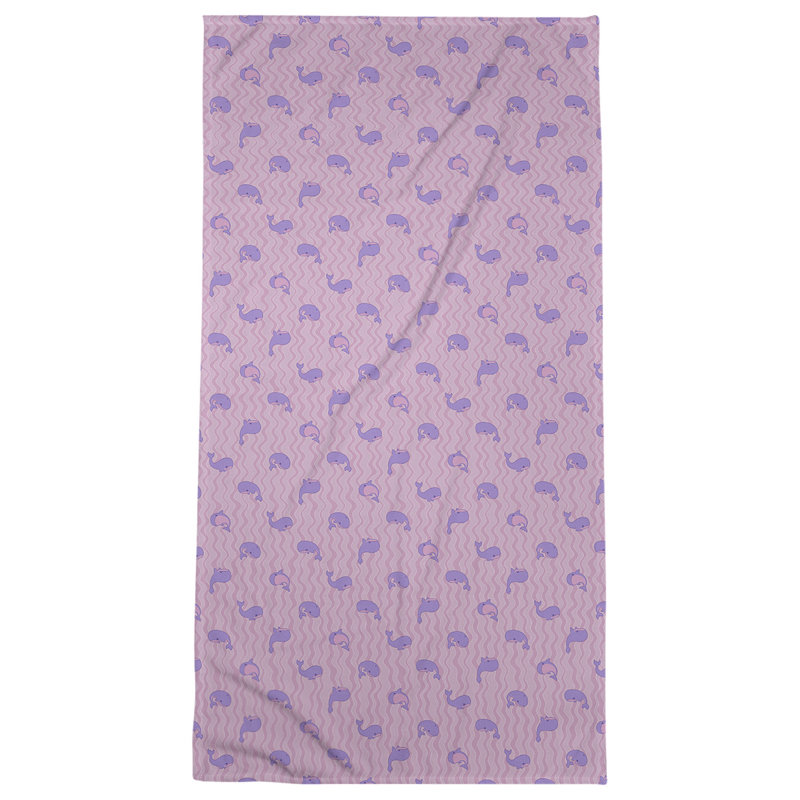 Serviette de bain katelyn elizabeth baleines, Rose / Mauve