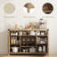 Buffet 52 po en rotin avec rangement, armoire de cuisine de ferme avec tiroir, armoire à café en bois Boho avec tablettes ouvertes