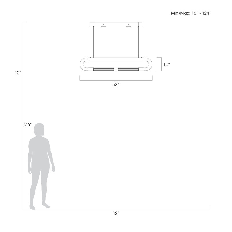 Luminaire suspendu linéaire avec peau Antonia, Ombre argent / laiton / fumée