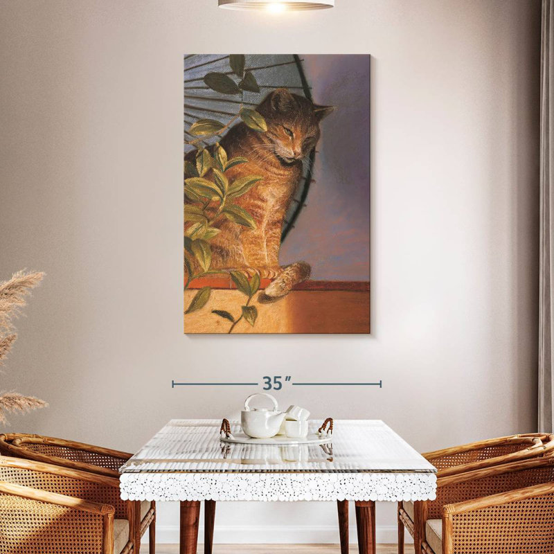 Brampt Cat Contemplation, H 48 po x l 32 po