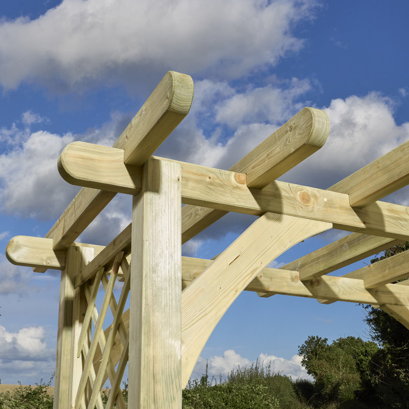 220cm W x 129.5cm D Solid Wood Arbour in Natural