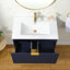 Meuble-lavabo flottant mural moderne 30 po avec plateau en céramique
