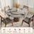 Amberly Stylish Round Dining Table With Lazy Susan - Stone Top And Solid Wood Base For Modern Dining-1623094952-1623094958