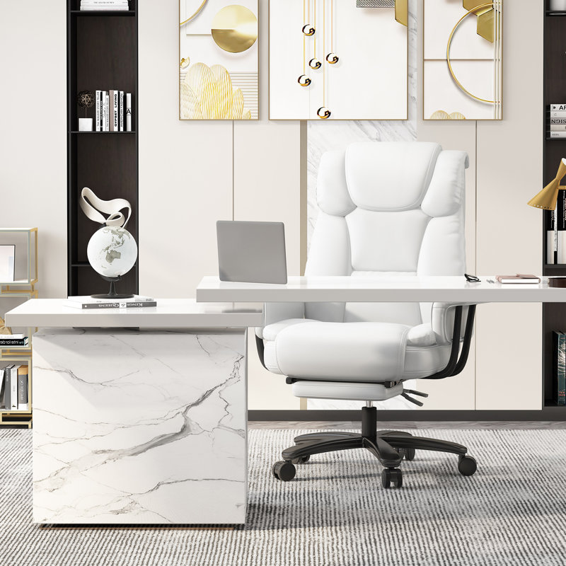 Fauteuil de bureau Cumbie, Blanc