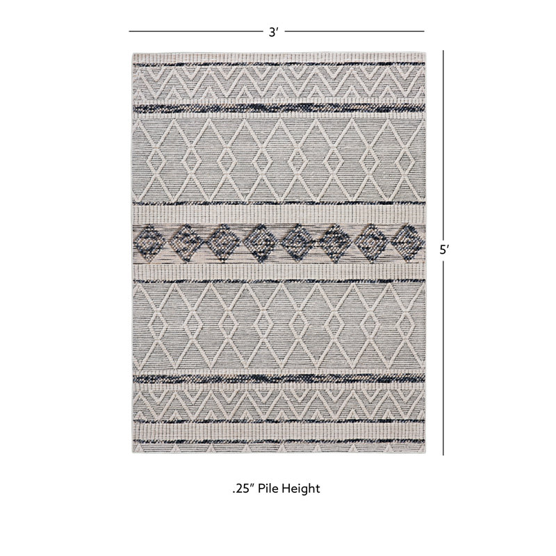 Geometric Indoor Rug, Rectangle 3' x 5'