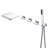 SUMERAIN S2129XW-2140-2150 Triple Handle Wall Mounted Roman Tub Faucet with Handheld Shower, Waterfall Bathtub Filler Faucet-64374487