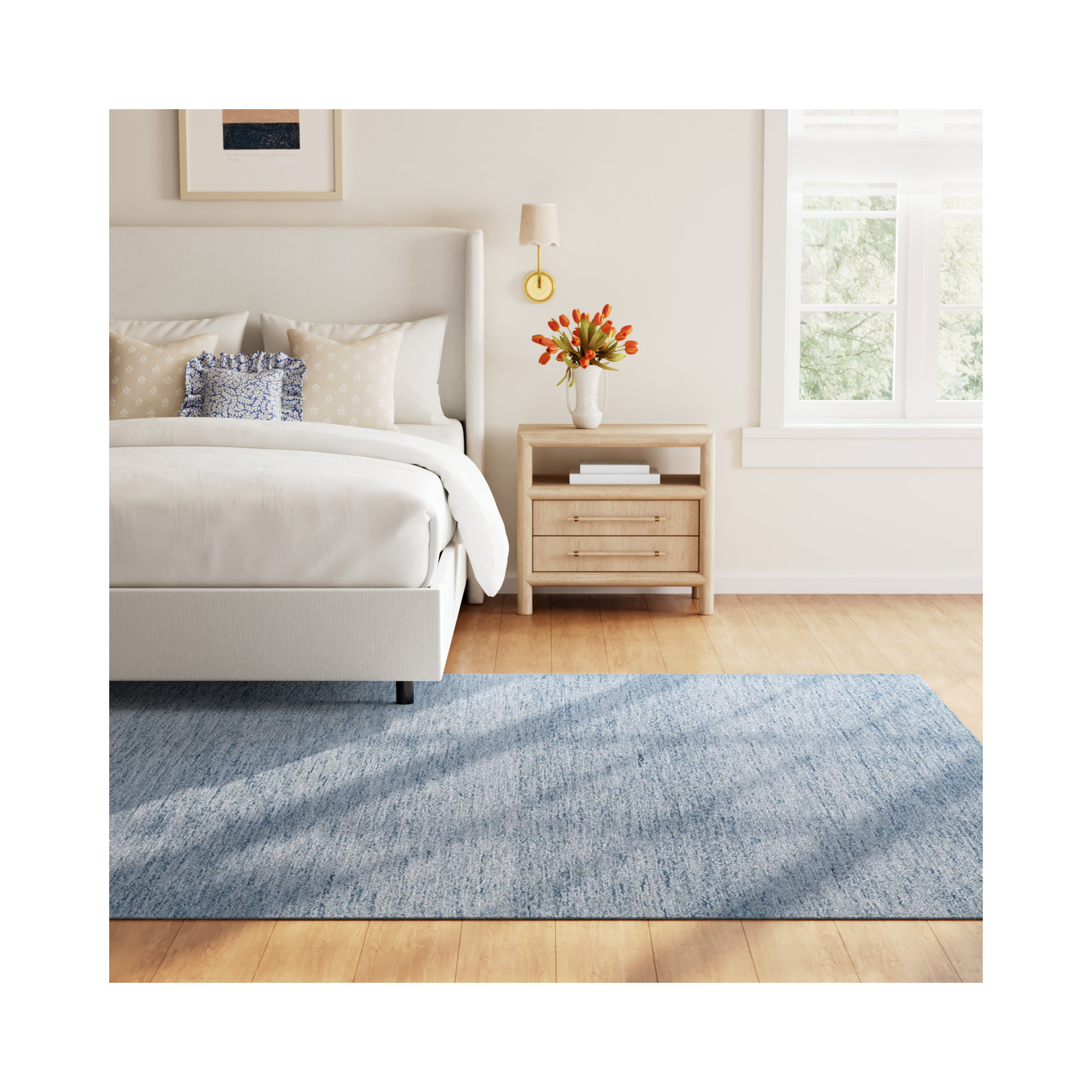 Criston Handmade Wool Rug, Rectangle 5' x 8'