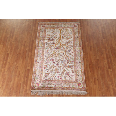 Tapis antique en soie 5 x 8