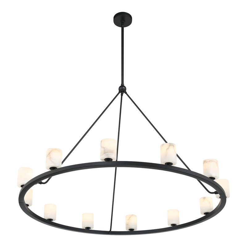 Lustre noir Rashana, 12 lumières