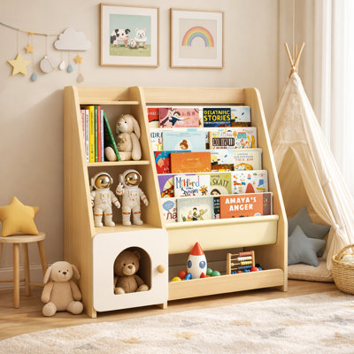Bibliothèque Chitara à 5 niveaux avec bibliothèque et rangement
