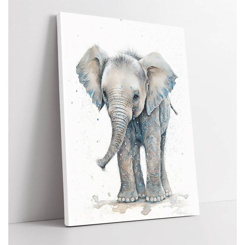 Elephant baby nursery Art Canvas Wall Art Print Picture, 30.48 cm H x 20.32 cm W