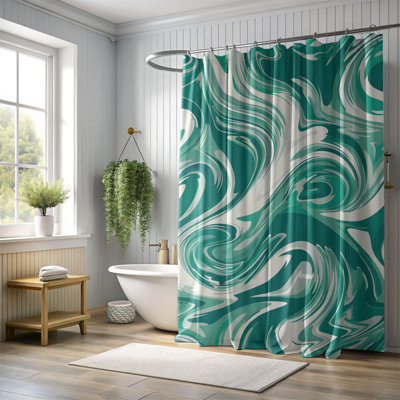 Rideau de douche Green Marble Swirl - Premium
