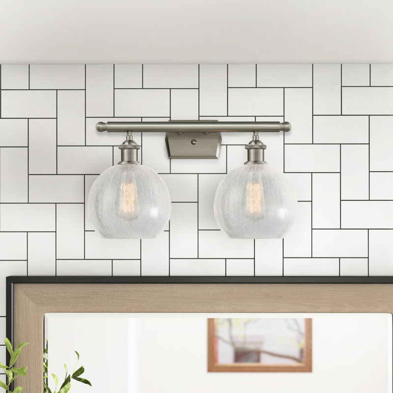 Éclairage pour meuble-lavabo à intensité variable Baptista, Nickel satiné brossé