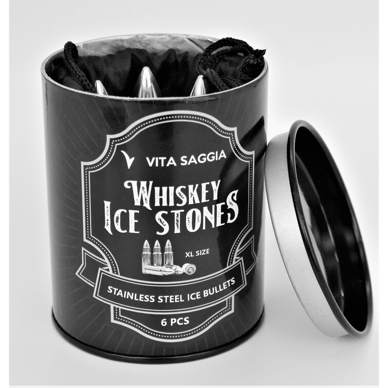 Whiskey Stones Whiskey Bullets in Whisky Barrel Stainless Steel Drink  Chillers