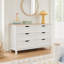 Commode double moderne Abra 47,24 po à 6 tiroirs, meuble de rangement sans poignées aux bords arrondis-119651102