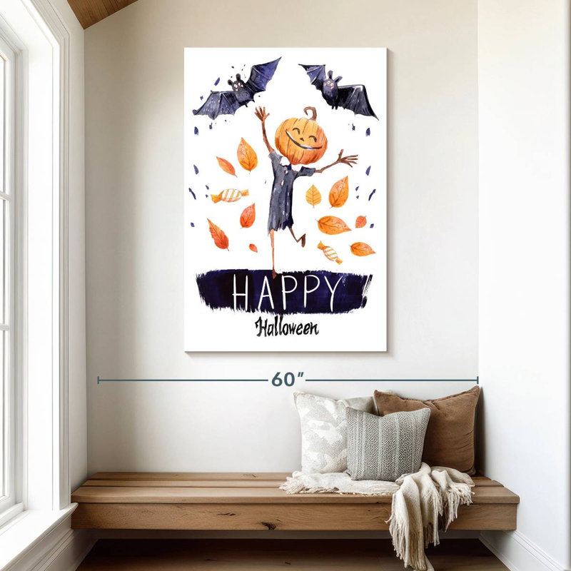 Citrouille d'Halloween Lelend Happy, H 48 po x l 32 po
