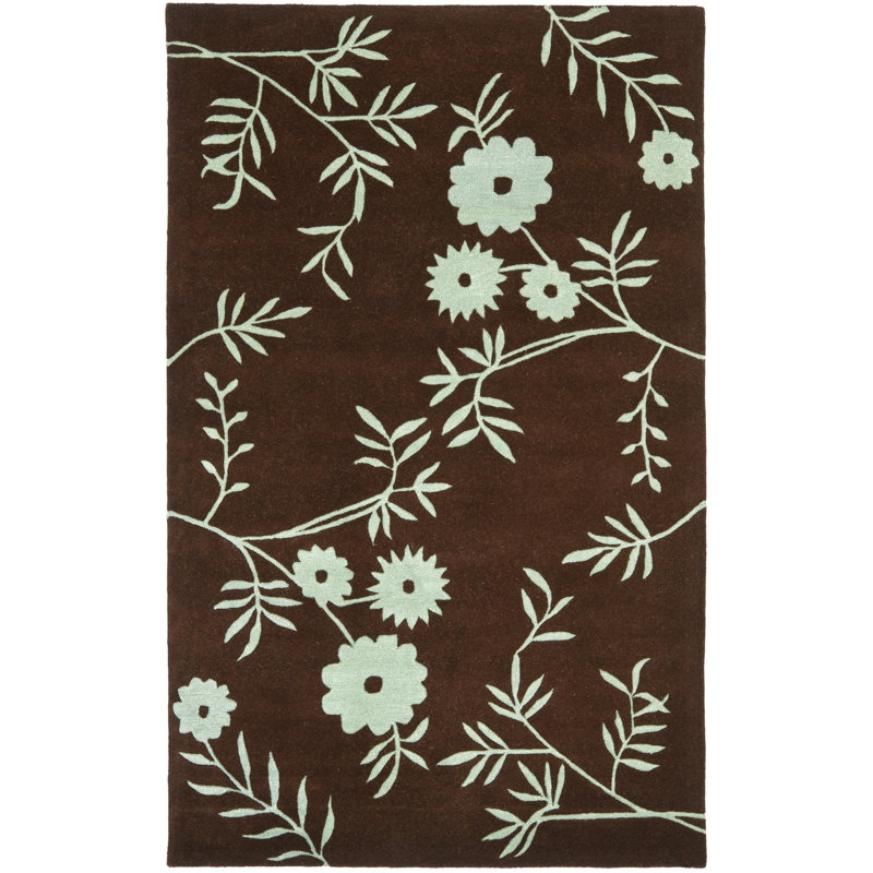 Avayah Soho Hand Tufted Wool And Viscose Floral Rug, Rectangle 7'6" x 9'6"