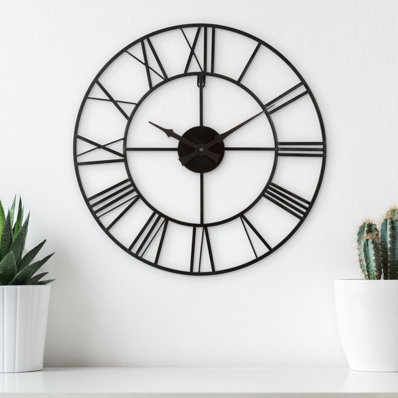 Fraley 20" Metal Wall Clock, Roman Numeral