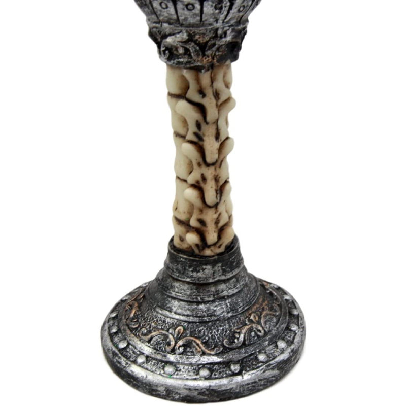 The Holiday Aisle® Roman Centurion, crâne général avec casque Galea, boisson, gobelet, calice, tasse, calice, figurine, 6 oz, squelette médiéval, os, os, crânes, alchimie, macabre, décoration d'Halloween
