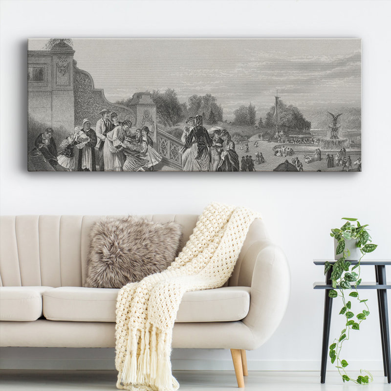 «The Terrace, Central Park», reproduction sur toile, H 24 po x l 60 po x P 1,5 po