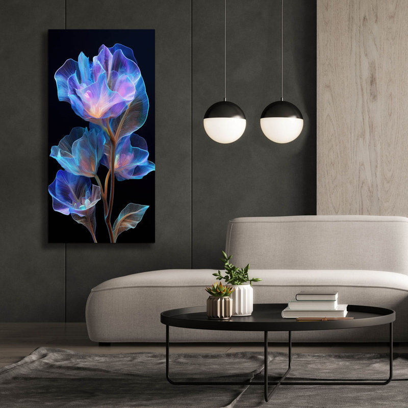  «Underwater Flower» par Ann Klee, art mural sur toile, 30 po x 60 po, H 60 po x l 30 po