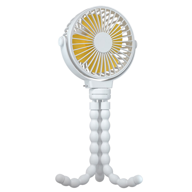 Portable Baby Stroller Rechargeable Handheld Fan with Flexible Tripod Clip On Desktop, Black