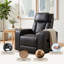 Fauteuil inclinable électrique Mason 37 po en cuir noir, double position, avec appui-tête réglable, porte-gobelet et port USB - Noir