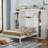 Murphy bed with 2 closets and storage shelves, multifunctional foldable platform bed frame
