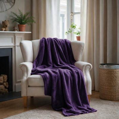 Couverture en molleton doux et moelleux - Jeté en flanelle réversible pour lit et canapé