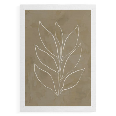 Leaf Line Art I -Canvas Print Only - NOT FRAMED