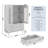 46.5" Freestanding Bathroom Linen Cabinet with Ribbed Glass Doors and 2 Drawers-467102351