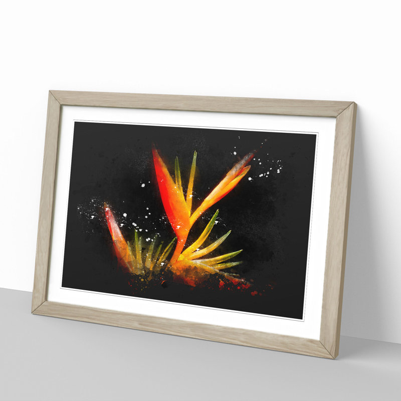 Bird of Paradise Flower - Framed Print, 27cm H x 36cm W x 2cm D, Oak