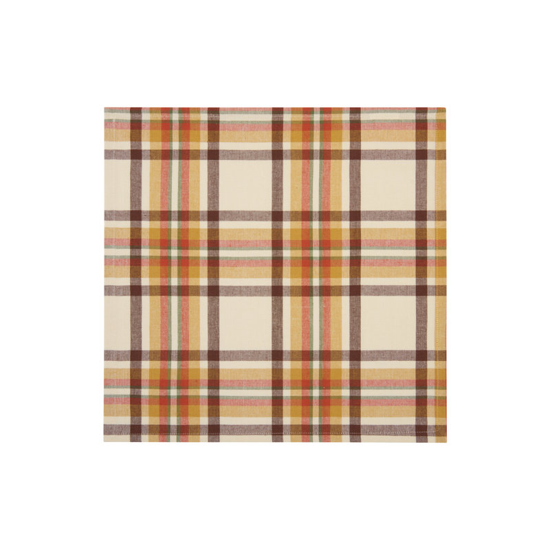 Tocarro Harvest Woven Plaid Cotton Square Napkins