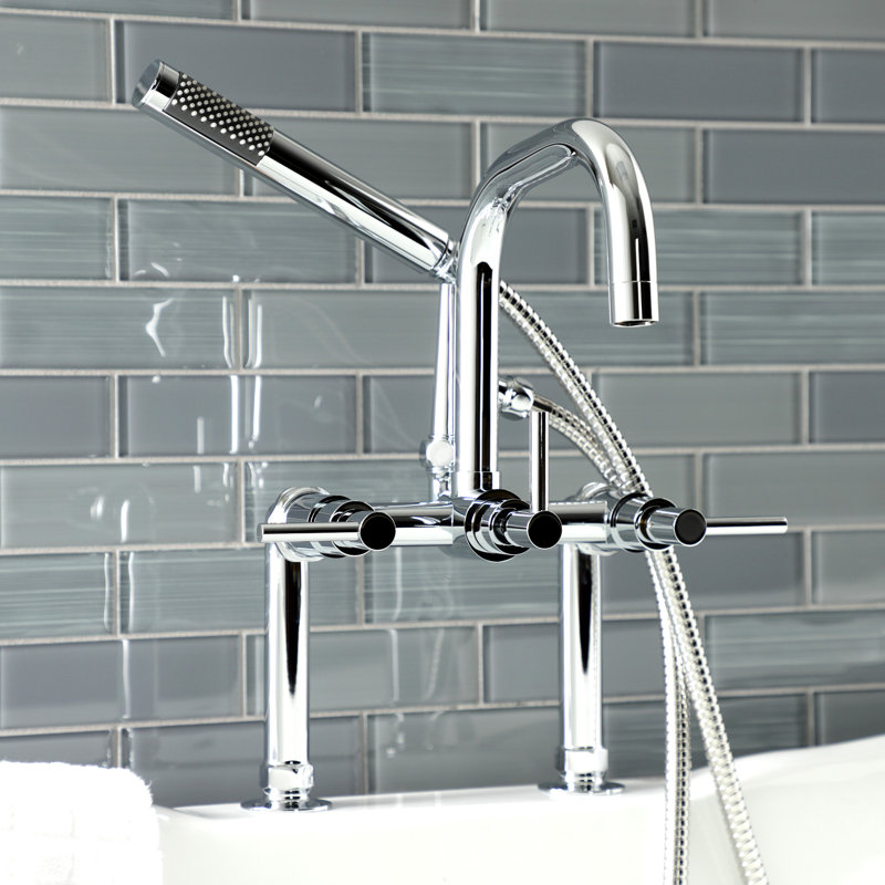 Kingston Brass Concord Deck Mount Clawfoot Tub Faucet, Polished Chrome