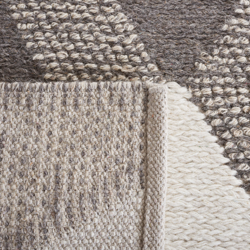 Charvik Geometric Handmade Area Rug in Ivory/Beige, Rectangle 3' x 5'