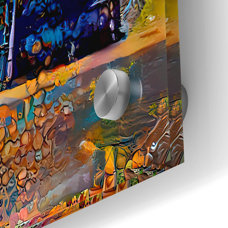  «Teotihuacan» par Pedro Gavidia, art mural en verre acrylique, 36 po x 24 po, H 24 po x l 36 po