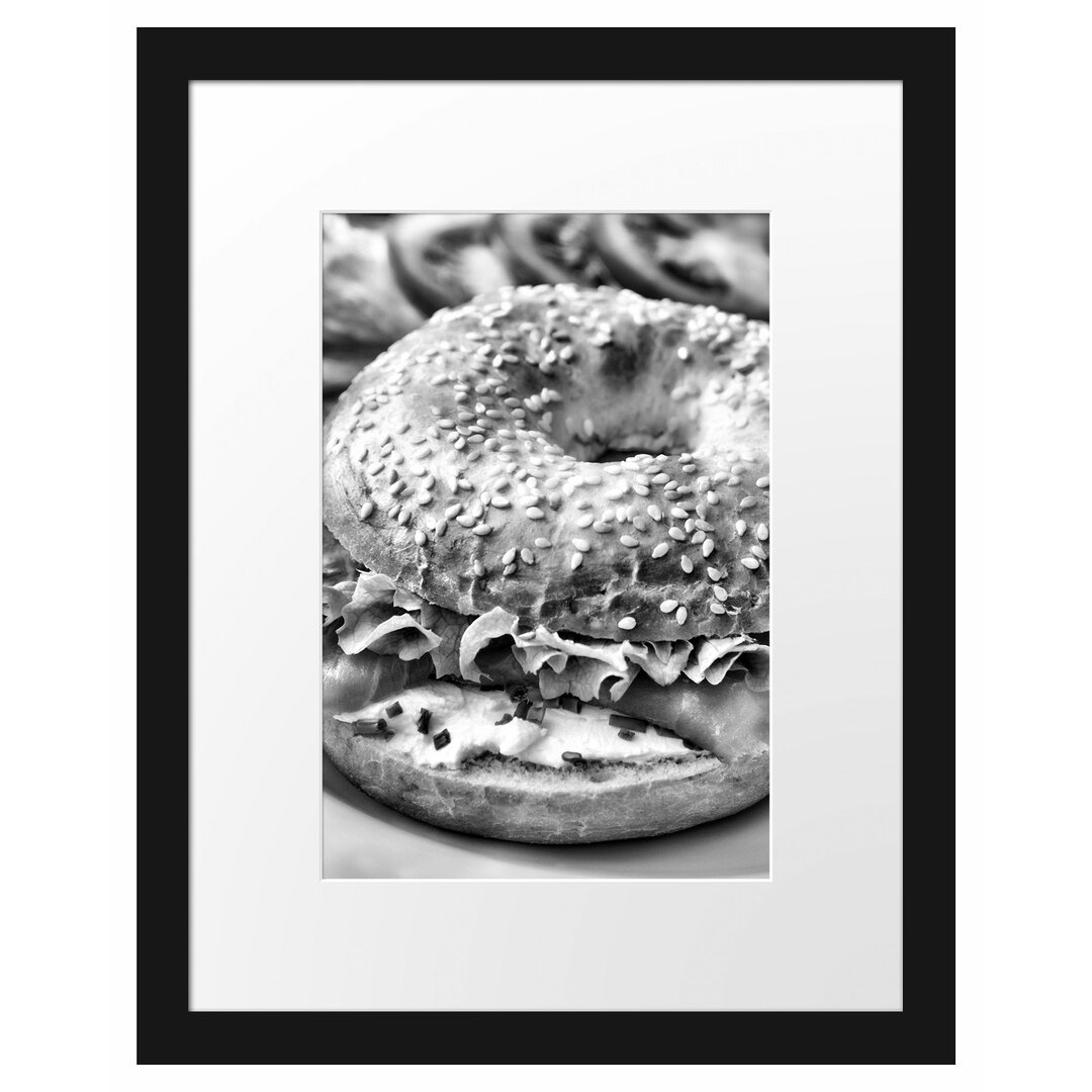 Gerahmtes Poster Frischer Lachs Bagel