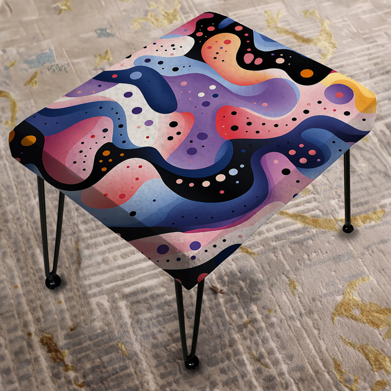 Multicolor Funky Cool Geometric Lines Pattern - Geometric Rectangle Ottoman