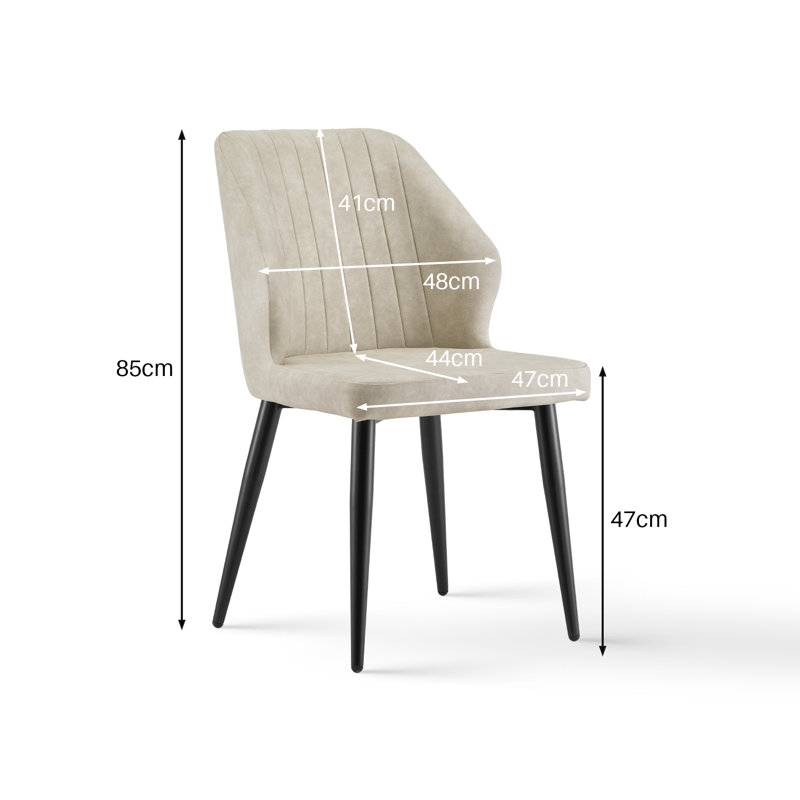 Carol 47cm H Upholstered Metal Side Chair, Beige