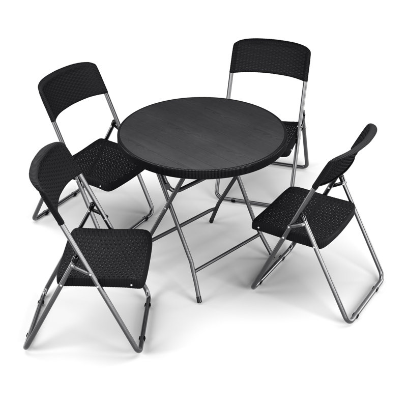 Round 5 - Piece 4 - Person 81cm L Outdoor Table Set Dining Set