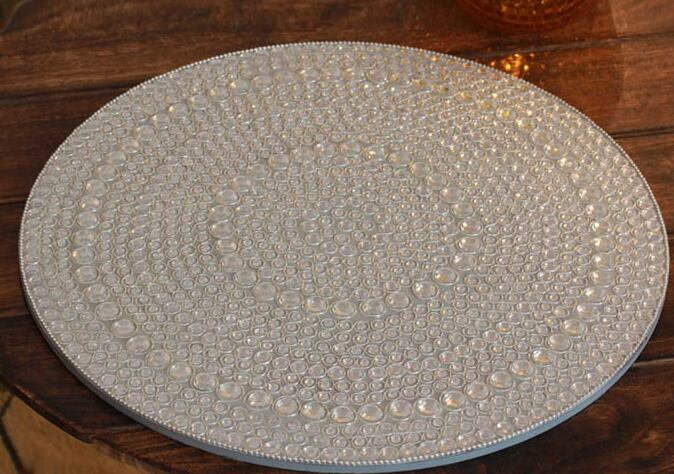 Plateau de meuble-lavabo à bijoux Catania, Glitz argent