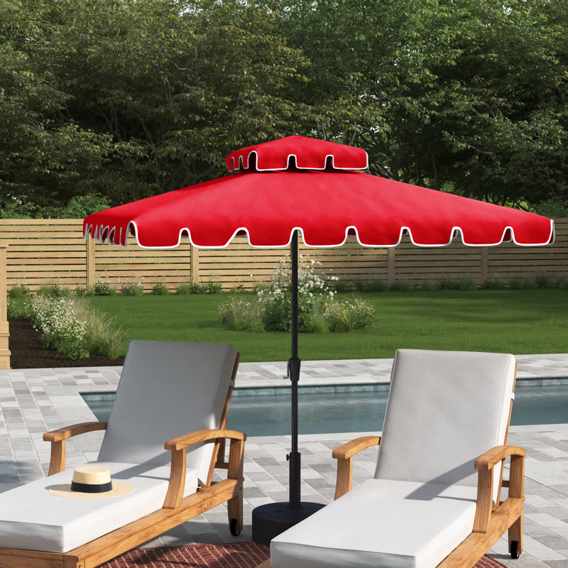 Parasol de patio 7 'x 7', Rouge
