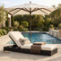 Ensemble de chaises longues d'extérieur inclinables 79 po avec coussins Leite