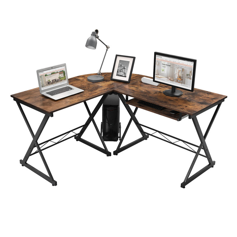 Corner Desk, L-Shaped Computer Desk, For Study And Games, Space Saving, Easy Assembly, 138 X 150 X 75 Cm, Brown/Black