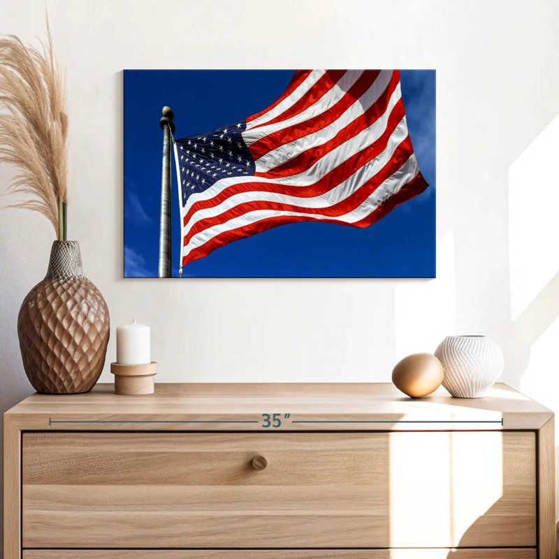 Borges Windblown American Flag, 16" H x 24" W