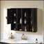 Armoire à pharmacie murale 35 po 2 en 1 avec tablettes réglables et portes à fermeture douce, miroir haute définition avec rangement pour meuble-lavabo de salle de bain-1804073702