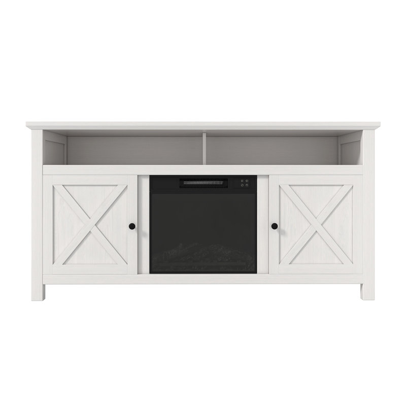Foyer électrique l 58,23 po Voigle, blanc