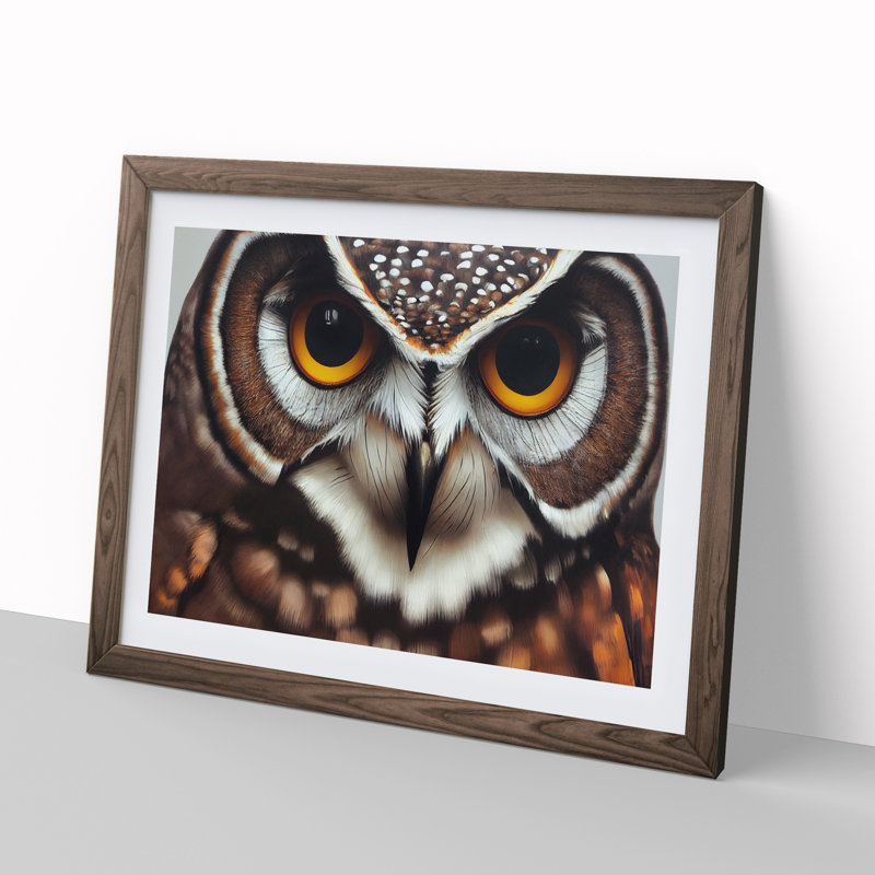Unimaginable Owl - Framed Print, 46cm H x 64cm W x 2cm D, Walnut